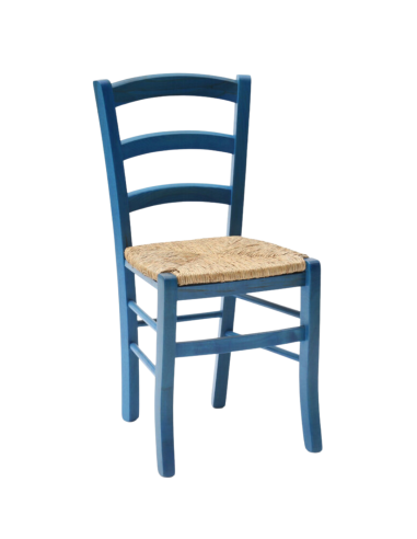 Chaises dépareillées en bois bleu marine